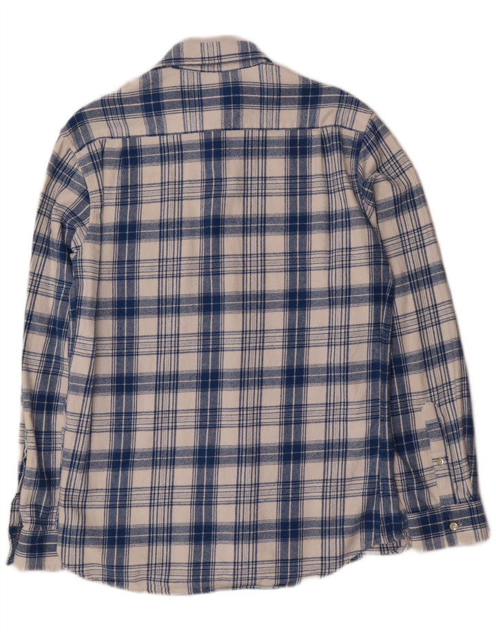 Jack Wills Ανδρικό φανελένιο πουκάμισο μεσαίο μπλε βαμβακερό