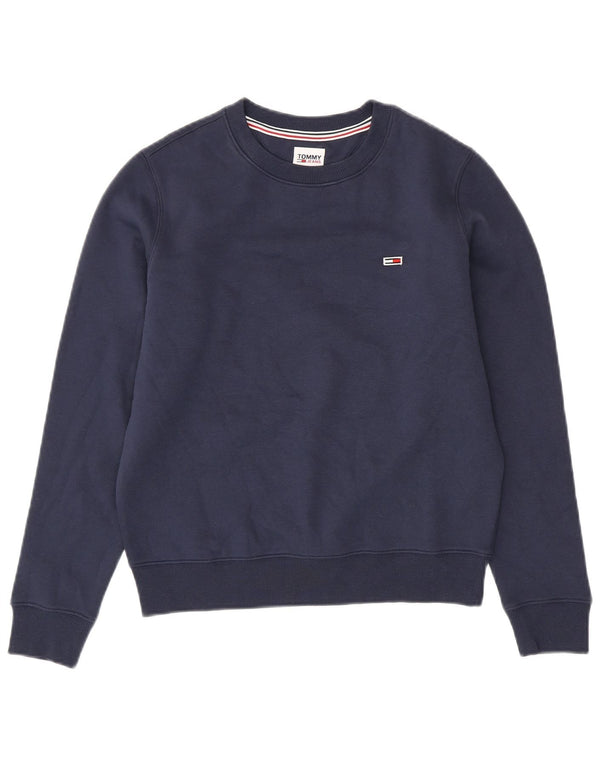 TOMMY HILFIGER Γυναικείο φούτερ μεγάλου μεγέθους Jumper UK 6 XS Navy Blue Cotton