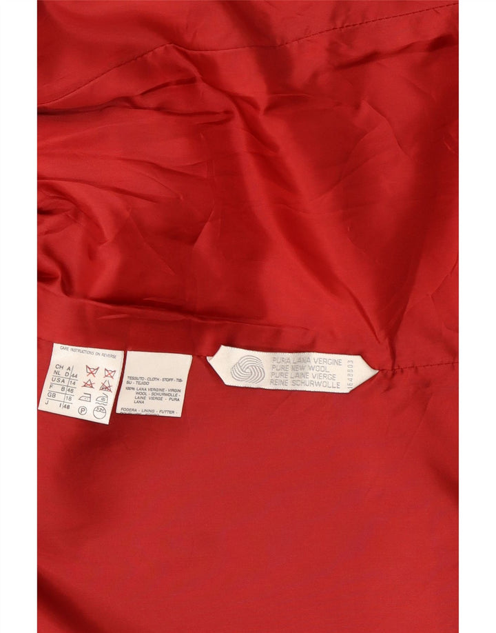 MAX MARA Womens 1 Button 2 Piece Skirt Set UK 18 XL W32 Red Wool Vintage Max Mara and Second-Hand Max Mara from Messina Hembry 