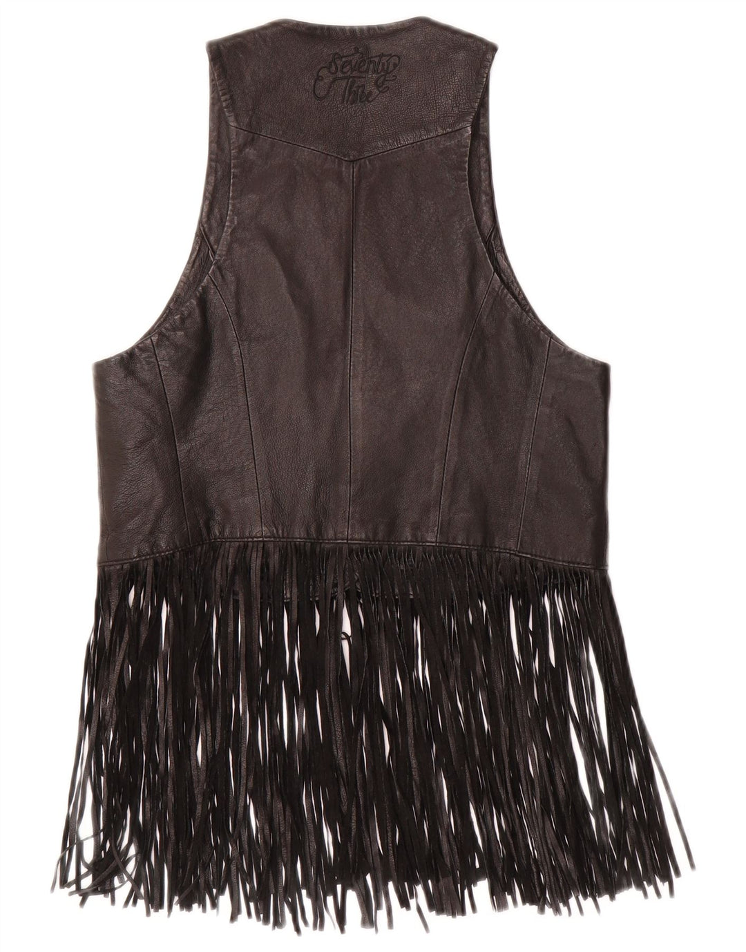 Γυναικείο δερμάτινο γιλέκο PEPE JEANS UK 10 Small Black Leather Cowboy