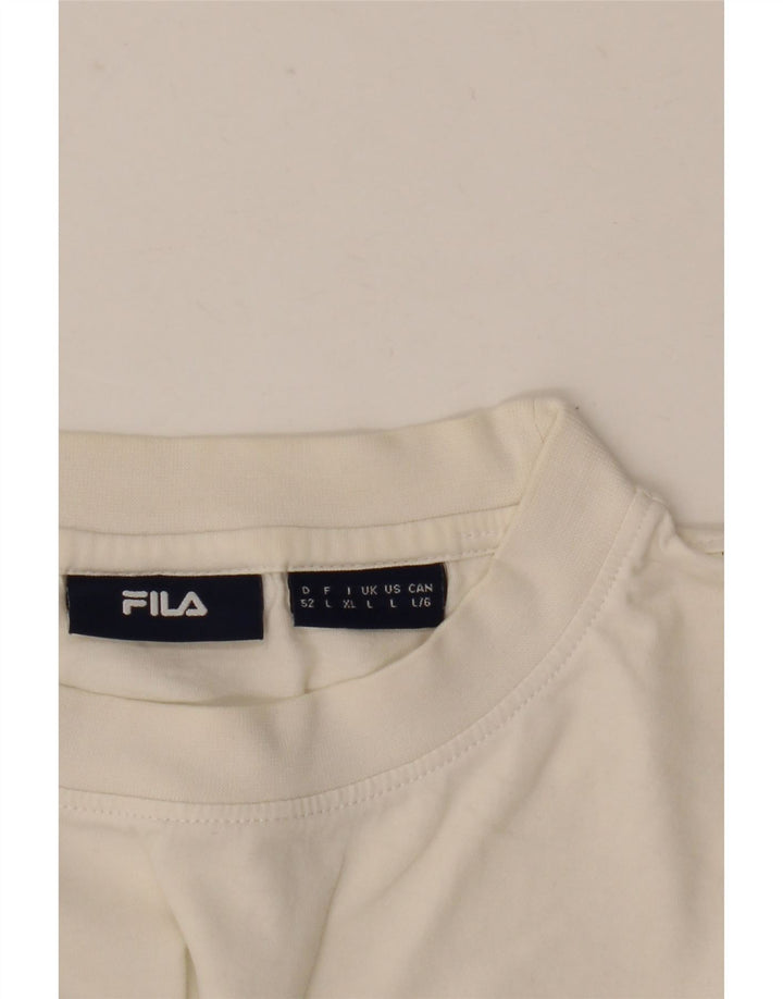 Ανδρικό γραφικό T-Shirt Fila Top Large Λευκό