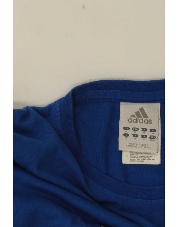 Ανδρικό γραφικό T-Shirt Adidas Top από μεσαίο μπλε βαμβακερό