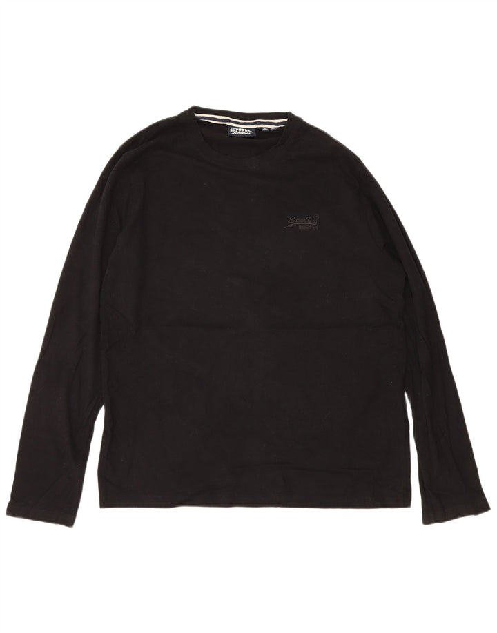 Superdry Ανδρικό Μακρυμάνικο 2XL Μαύρο Βαμβακερό