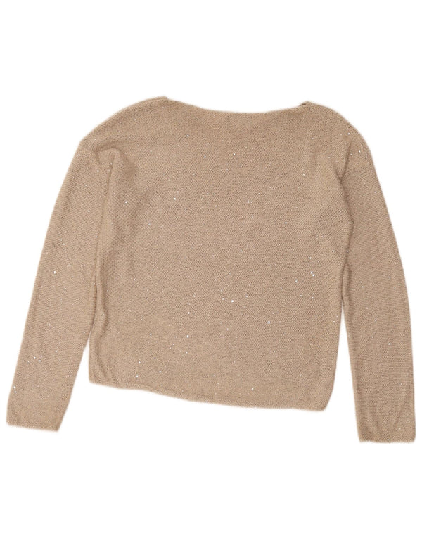 Benetton γυναικείο πουλόβερ με λαιμόκαυστο UK 12 Medium Beige Flecked