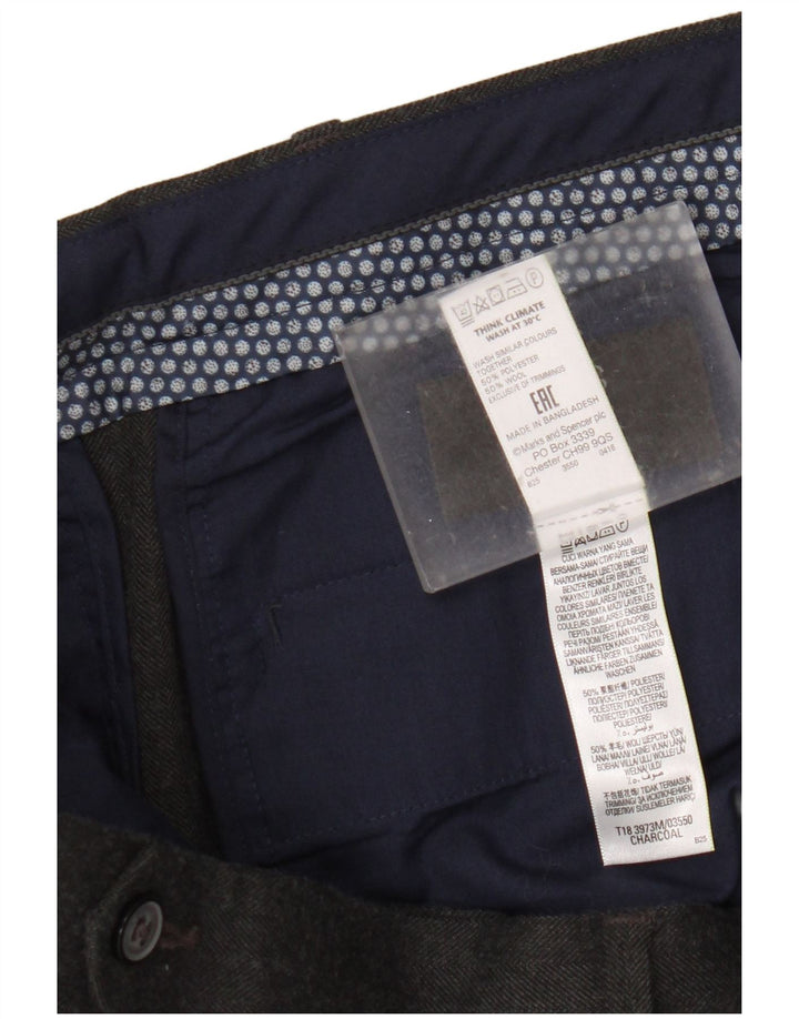 Ανδρικό ίσιο παντελόνι Marks & Spencer W38 L31 Γκρι βαμβακερό