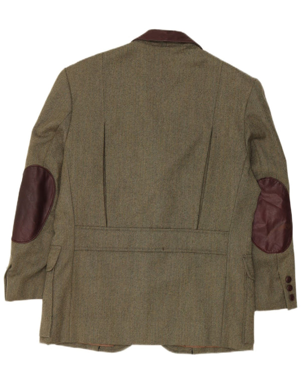 Vintage Ανδρικό σακάκι σακάκι με 3 κουμπιά UK 38 Medium Khaki Colourblock