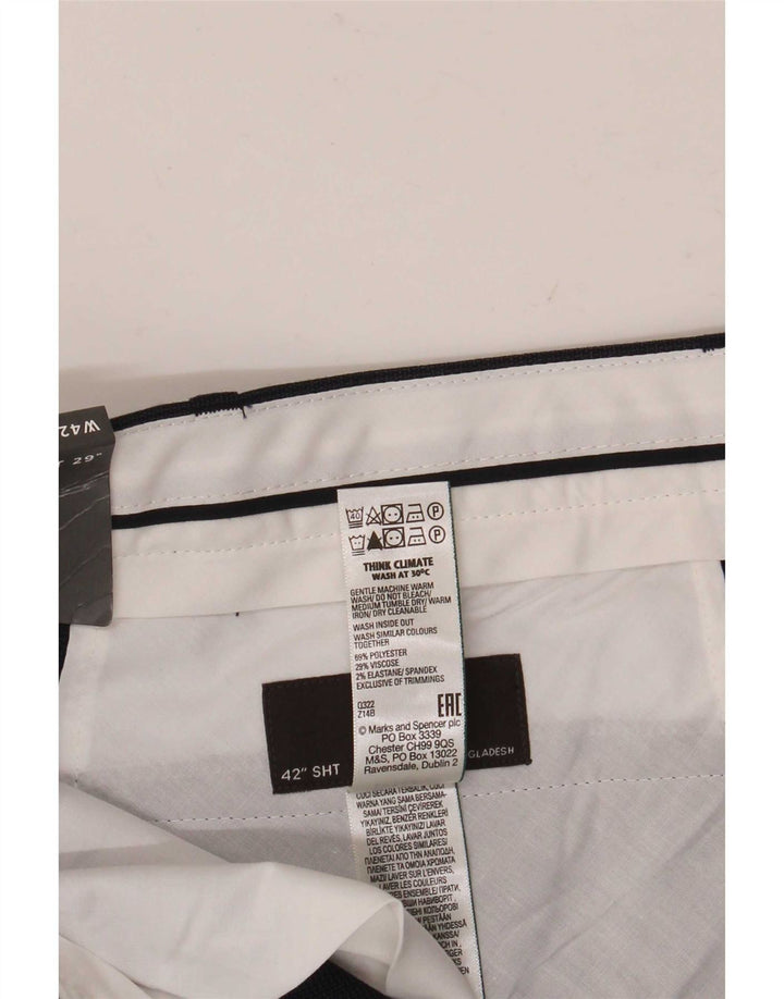 Ανδρικό παντελόνι Chino Marks & Spencer W42 L29 Navy Blue Polyester