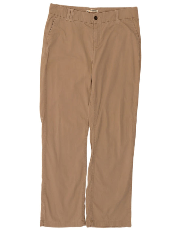 Lee Γυναικείο ψηλόμεσο ίσιο παντελόνι Chino US 12 Large W32 L31 Beige