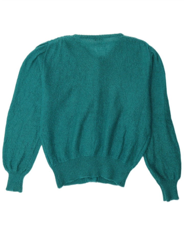 Γυναικείο πουλόβερ με ζακέτα VINTAGE UK 14 Large Green Mohair