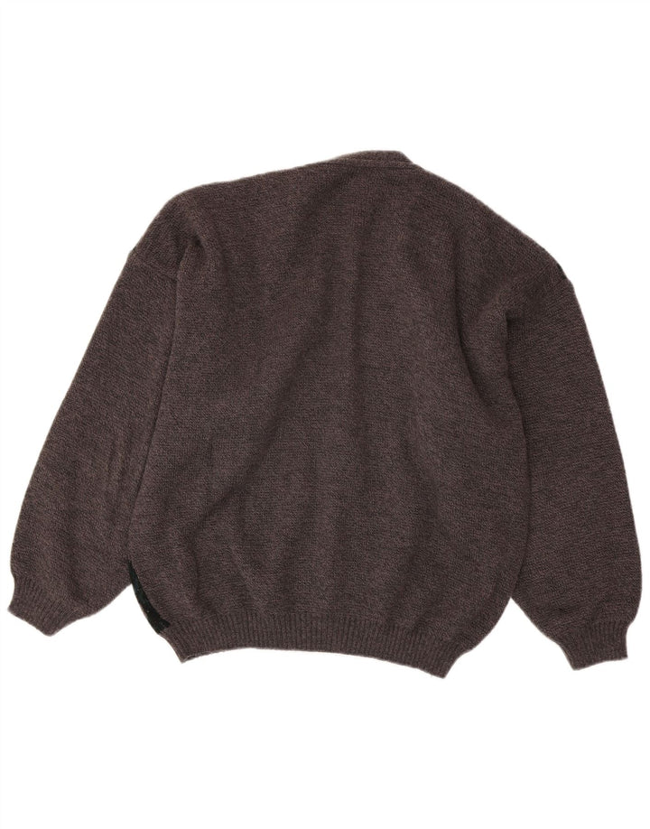 Ανδρικό πουλόβερ με ζακέτα VINTAGE Medium Grey Argyle/Diamond Acrylic