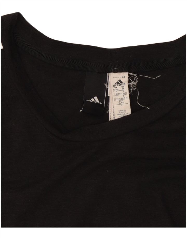 Γυναικείο T-Shirt ADIDAS Top UK 20/22 XL Μαύρο Πολυεστέρας