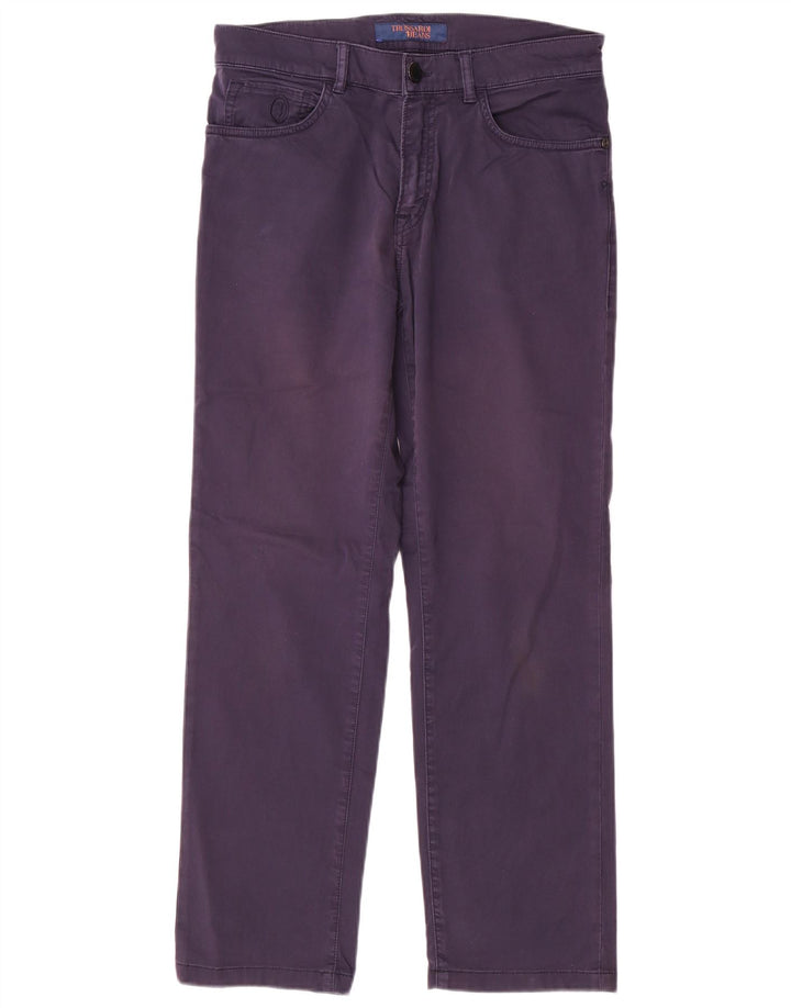 TRUSSARDI Γυναικείο ίσιο casual παντελόνι W29 L28 Navy Blue