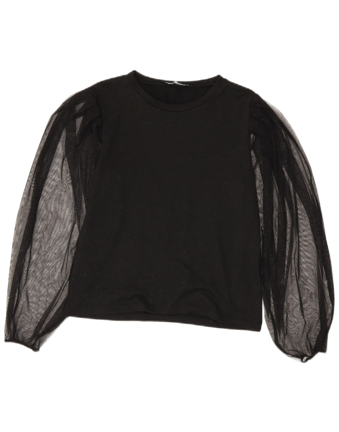 Zara Γυναικεία μακρυμάνικη μπλούζα τοπ UK 10 Small Black