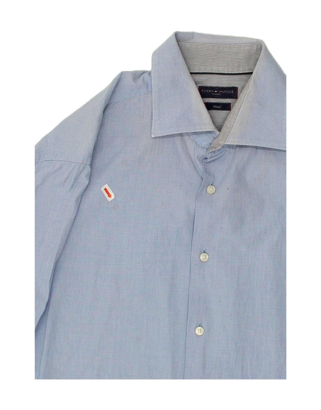 TOMMY HILFIGER Mens Fitted Shirt Size 41 16 Large Blue Check Cotton Vintage Tommy Hilfiger and Second-Hand Tommy Hilfiger from Messina Hembry 