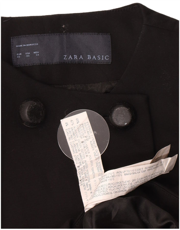 Zara Γυναικείο παλτό με διπλό στήθος UK 6 XS μαύρο πολυεστέρα