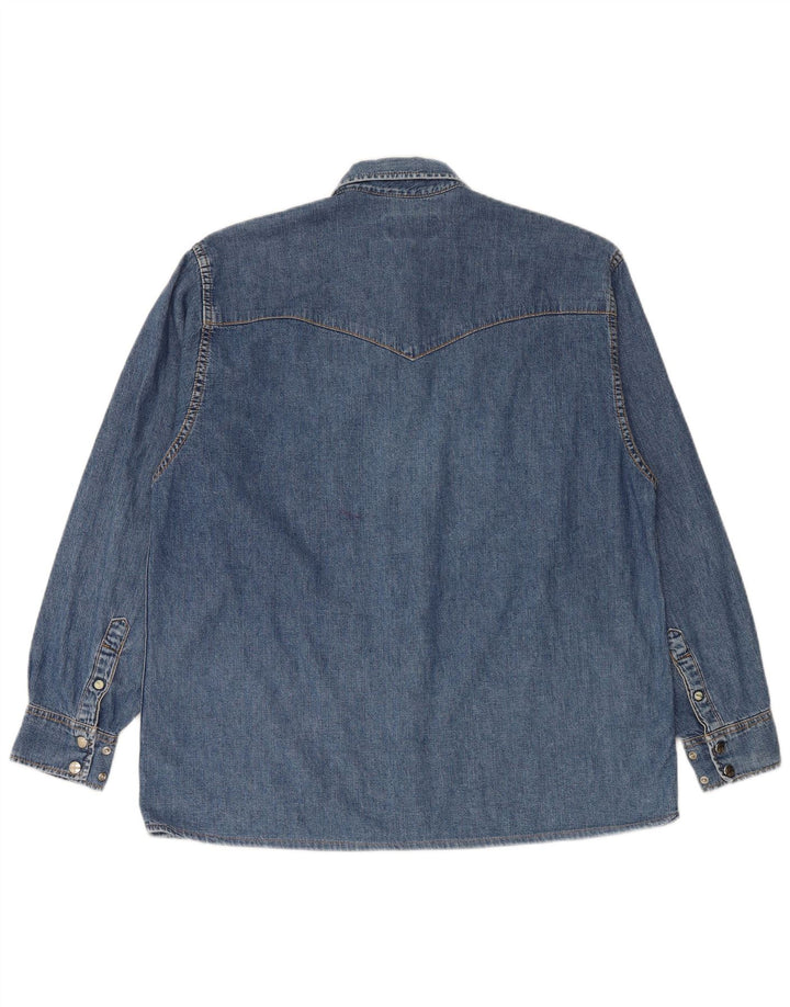 Ανδρικό τζιν πουκάμισο LEE μεγάλο μπλε βαμβακερό