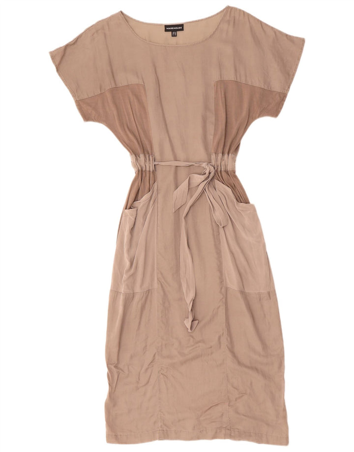 WAREHOUSE Γυναικείο μάξι φόρεμα UK 12 μεσαίου γκρι χρώματος βαμβακερό