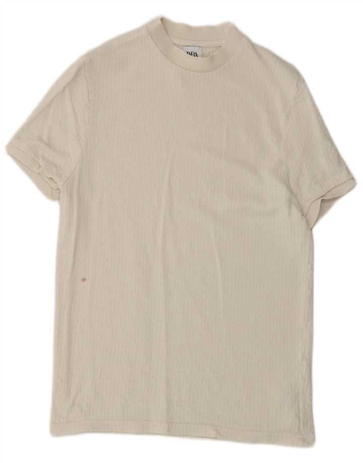 Zara Ανδρικό T-Shirt Top Small White Lyocell