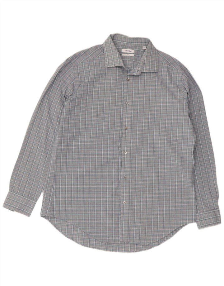 Ανδρικό πουκάμισο Calvin Klein Slim Fit Size 16 1/2 Large Grey Check
