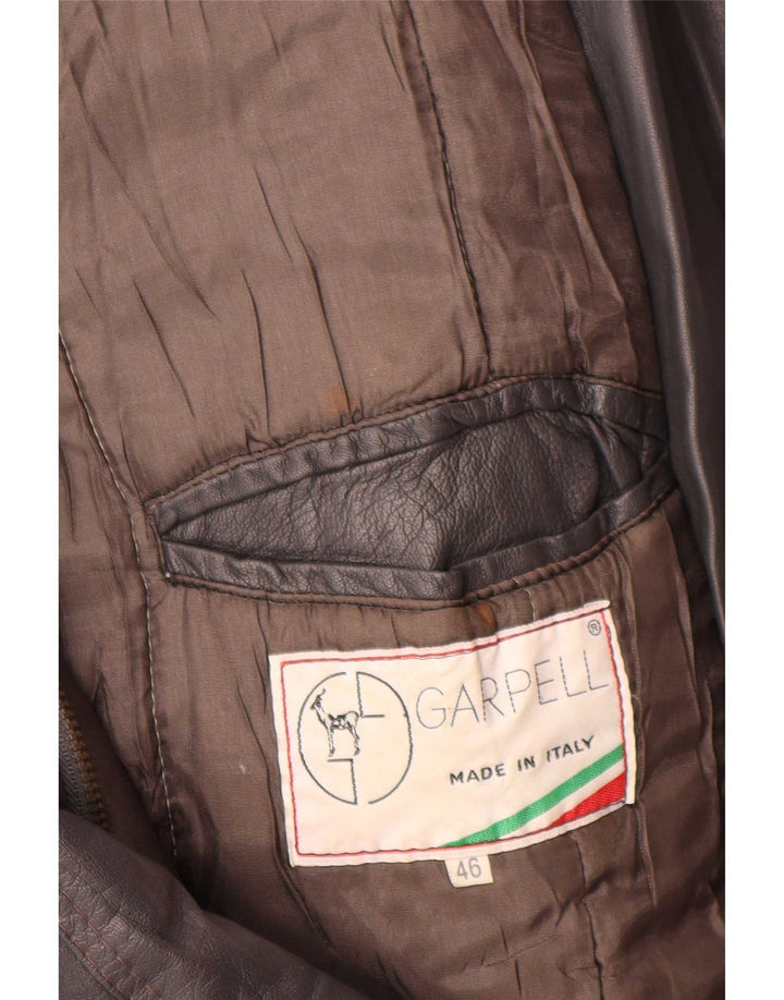 Vintage Ανδρικό Δερμάτινο Παλτό IT 46 Small Grey