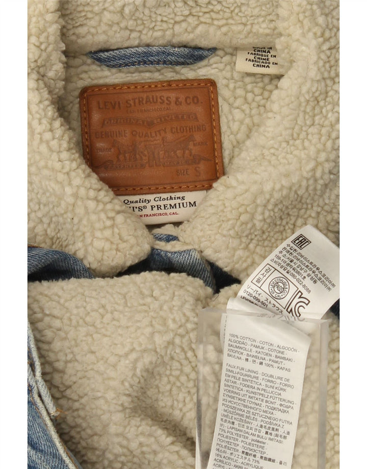Γυναικείο τζιν σακάκι Levi's Graphic Sherpa UK 10 μικρό μπλε βαμβακερό