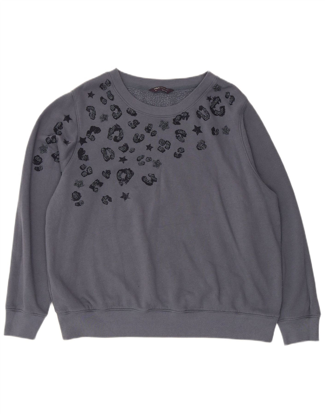 Marks & Spencer Γυναικεία φούτερ με αφηρημένο σχέδιο Jumper UK 18 XL Γκρι