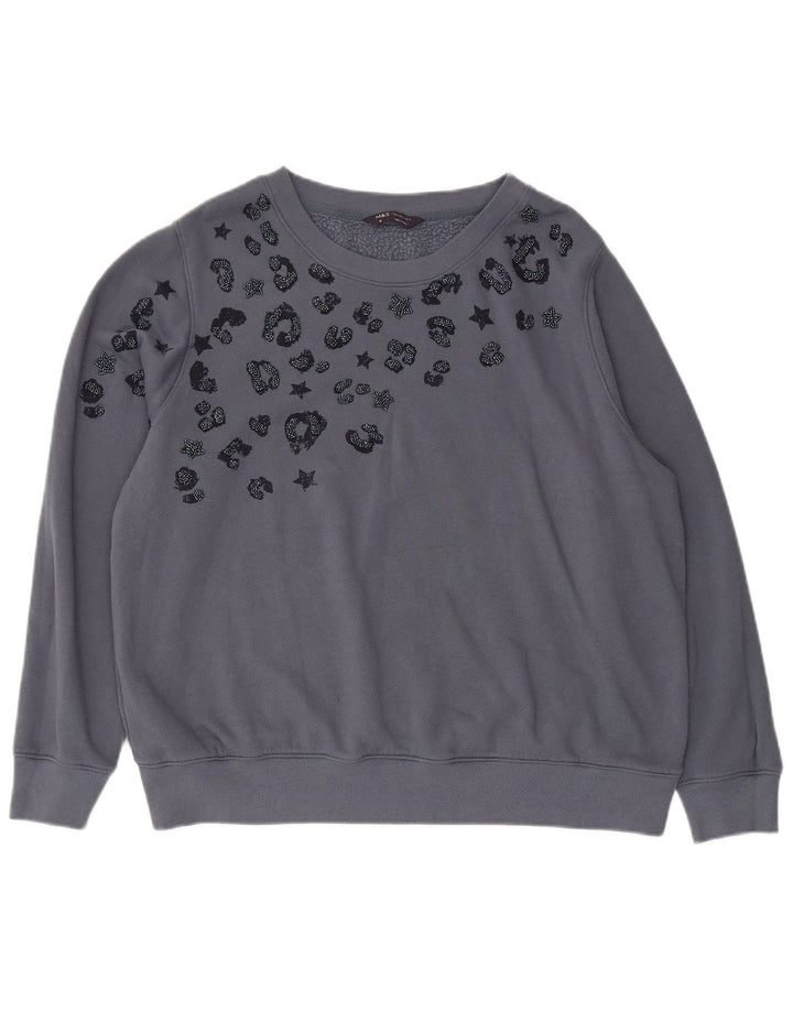 Marks & Spencer Γυναικεία φούτερ με αφηρημένο σχέδιο Jumper UK 18 XL Γκρι