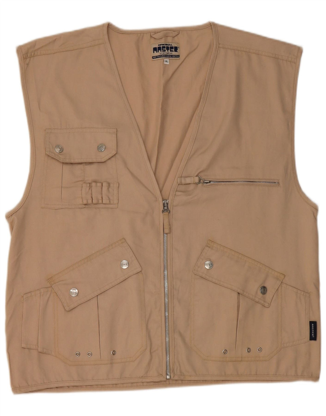Master Mens Utility Gilet UK 42 XL Beige Cotton