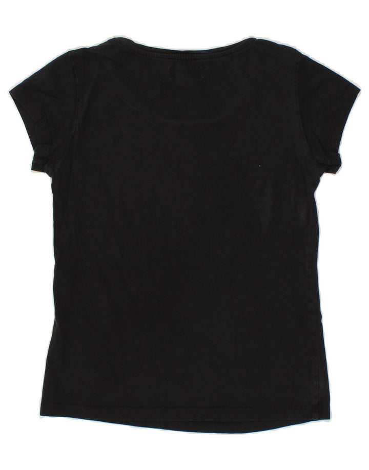 ADIDAS Womens Graphic T-Shirt Top UK 12 Medium Black Vintage Adidas and Second-Hand Adidas from Messina Hembry 