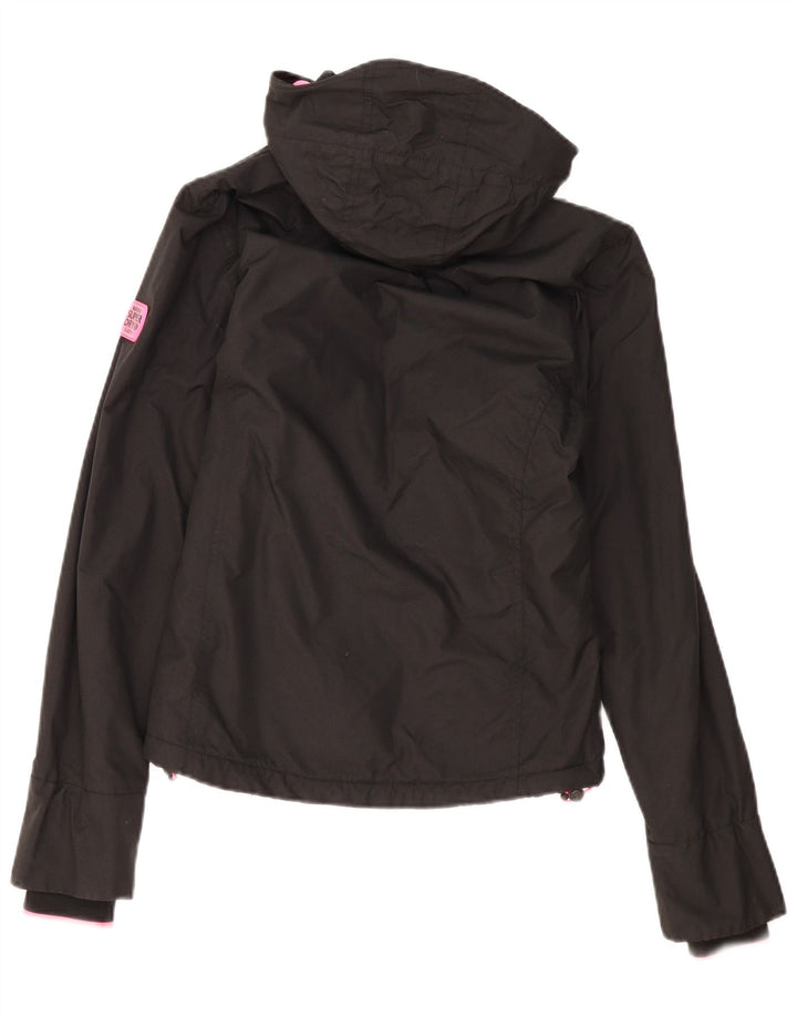 Superdry Γυναικείο Αντιανεμικό Μπουφάν UK 8 Μικρό Μαύρο Πολυεστέρα