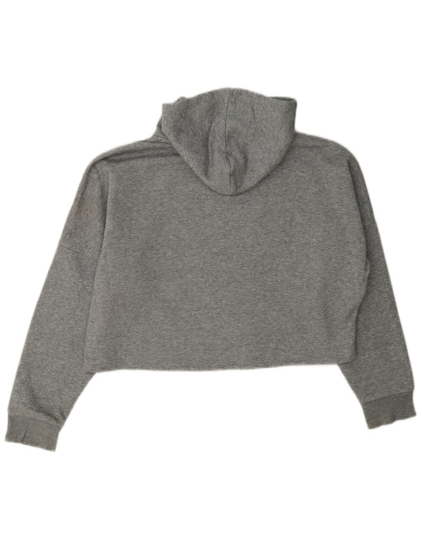 Puma Girls Crop Graphic Hoodie Jumper 11-12 ετών Βαμβάκι με γκρι φλύκταινες