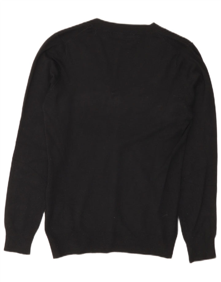 Zara Γυναικείο πουλόβερ με λαιμόκοψη UK 12 μεσαία μαύρη βισκόζη