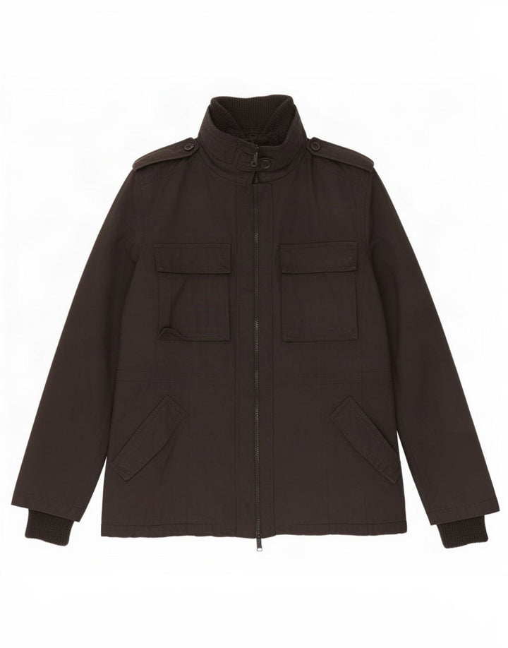 Aspesi Womens Military Utility Jacket UK 18 XL Black Polyester