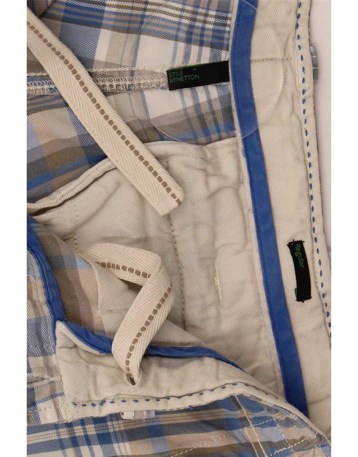 Ανδρικό σορτς Benetton Regular Cargo W32 μεσαίο μπλε καρό