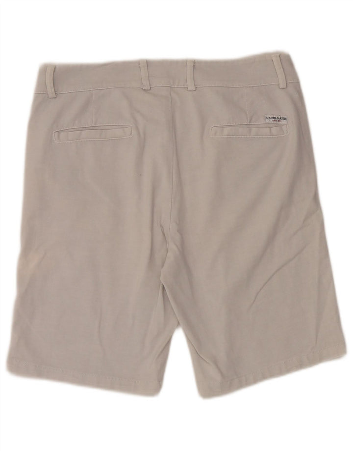 US POLO ASSN. Ανδρικό σορτς Chino W32, μεσαίο λευκό βαμβακερό