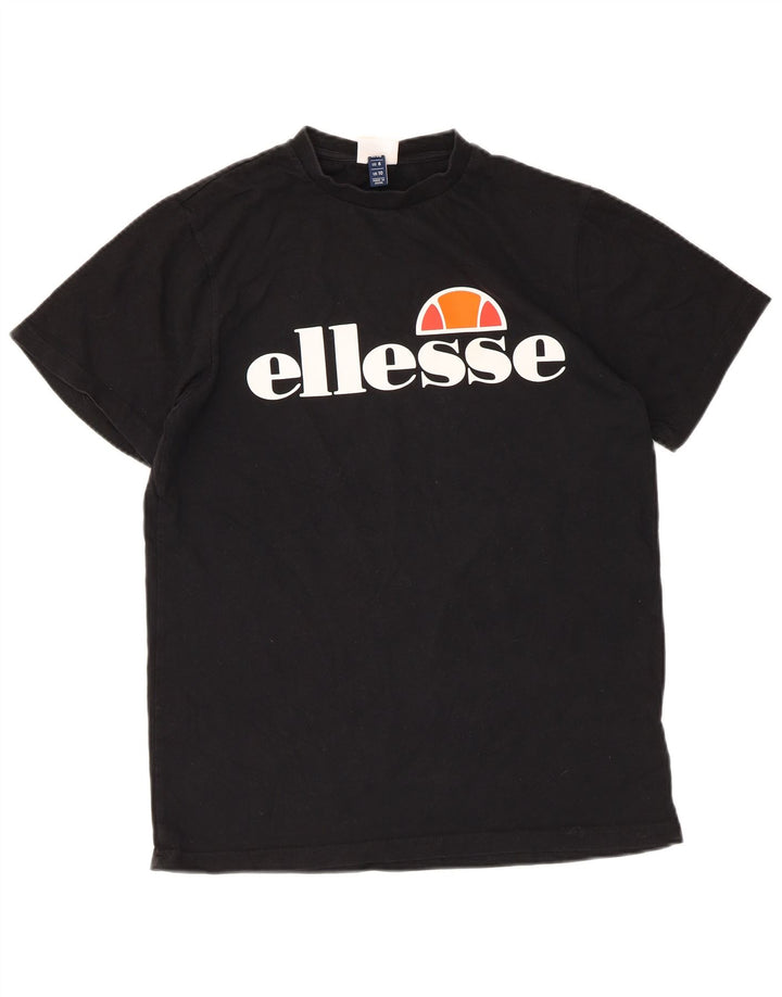Γυναικείο γραφικό μπλουζάκι ELLESSE Top UK 10 Small μαύρο βαμβακερό