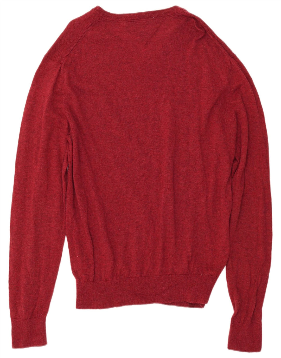TOMMY HILFIGER Ανδρικό πουλόβερ με λαιμόκοψη 2XL κόκκινο μαλλί