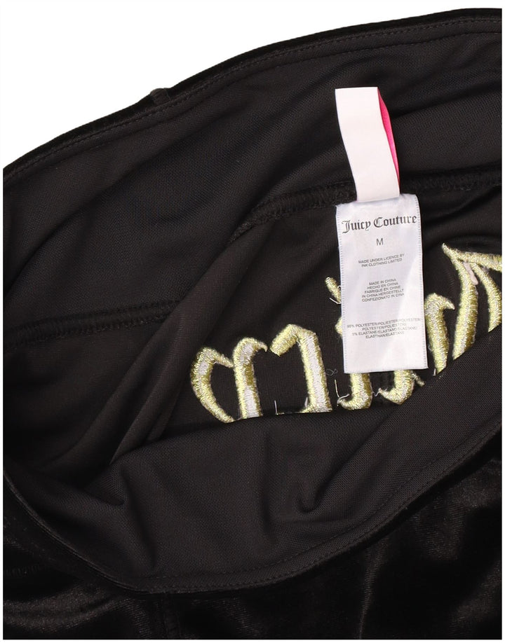 Juicy Couture Γυναικεία γραφικά βελούδινα κολάν UK 12 μεσαίου μαύρου πολυεστέρα
