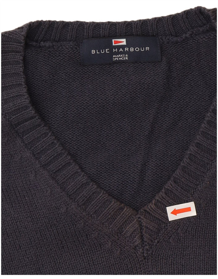 Ανδρικό πουλόβερ Marks & Spencer Μπλε Harbor με V-Neck Jumper Medium Navy Blue