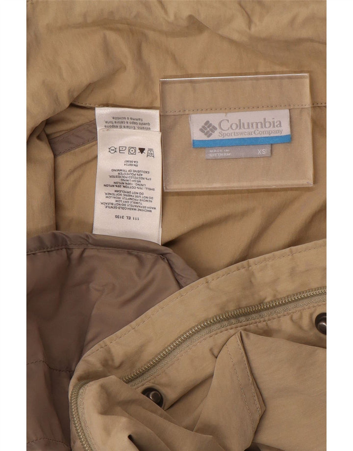 COLUMBIA Γυναικείο Bomber Jacket με κουκούλα UK 6 XS Μπεζ βαμβακερό
