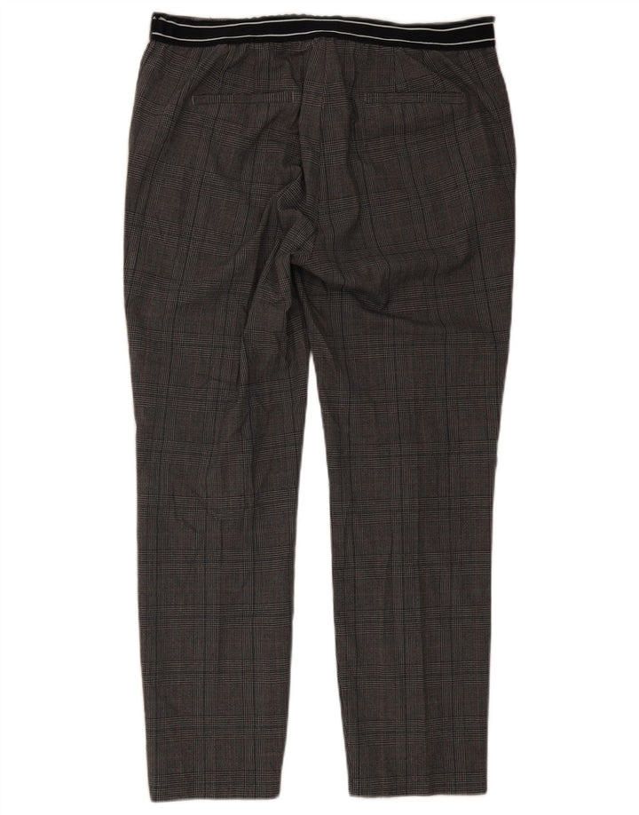 Zara Γυναικείο Slim Chino Παντελόνι XL W32 L27 Grey Check Polyester