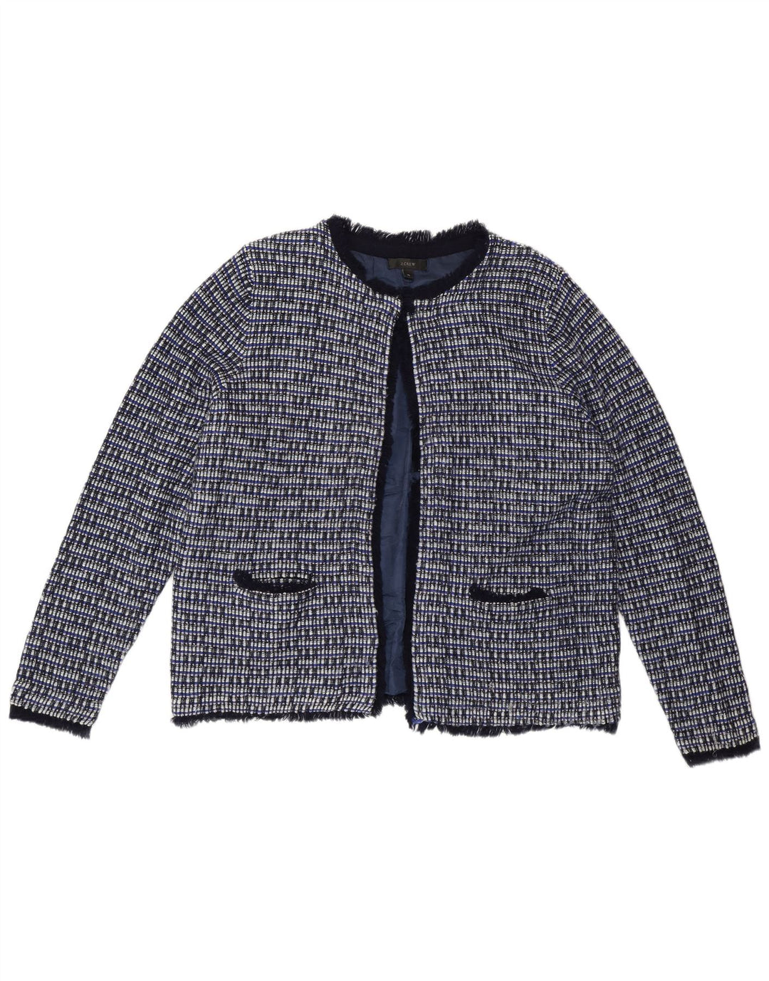 J. Crew Γυναικείο Σακάκι Μπουφάν UK 18 XL Blue Check Wool