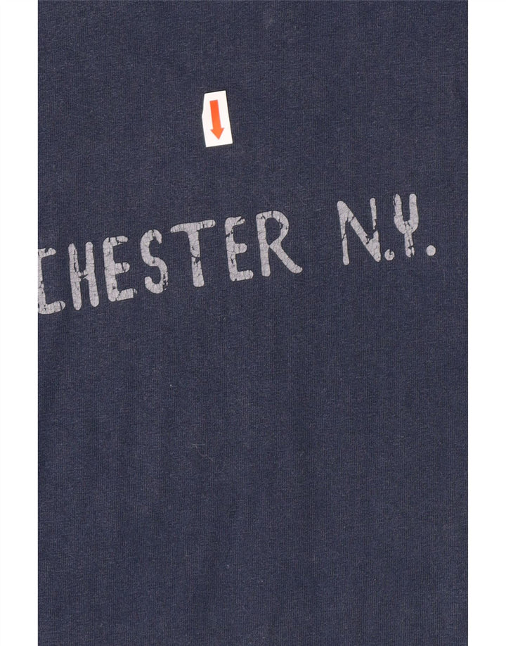 Ανδρικό T-shirt CHAMPION NY Rochester γραφικό μπλουζάκι μεσαίο μπλε βαμβακερό