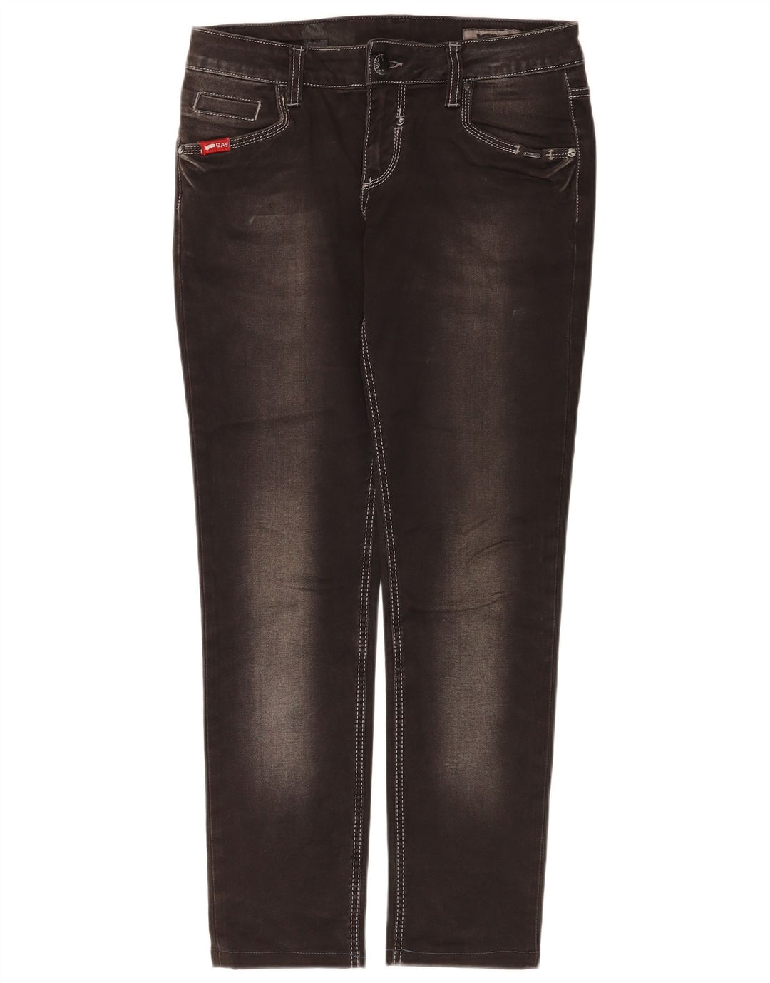 Gas Γυναικείο Slim Jeans W31 L30 Μαύρο Βαμβακερό