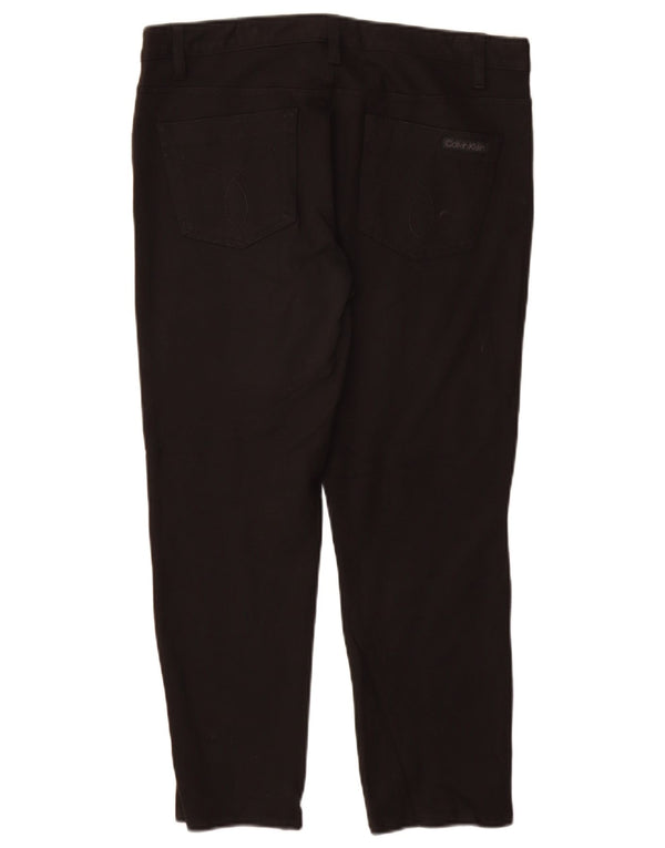 CALVIN KLEIN Γυναικείο Slim Casual Παντελόνι US 12 Large W30 L26 Black Viscose