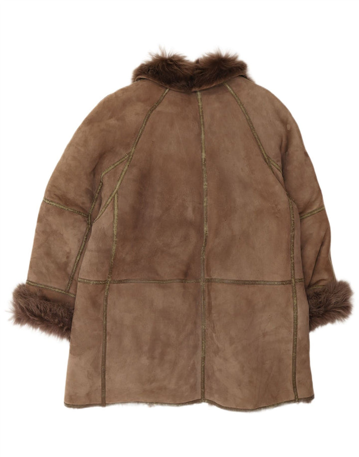 Vintage Γυναικείο Παλτό Shearling Oversized IT 44 Medium Brown Shearling