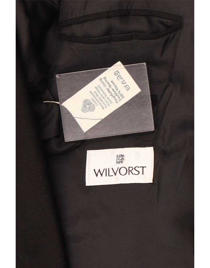 Ανδρικό σακάκι σακάκι Wilvorst 1 κουμπιού UK 42 XL μαύρο μαλλί