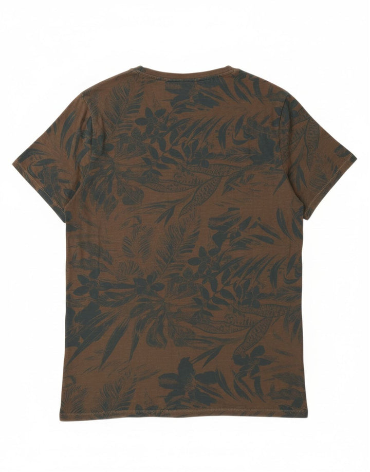 GUESS Mens Graphic T-Shirt Top Medium Brown Floral Vintage Guess and Second-Hand Guess from Messina Hembry 