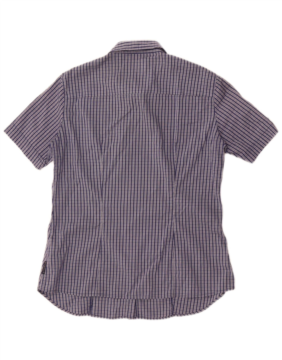 Armani Jeans Γυναικείο κοντομάνικο πουκάμισο US 8 Medium Navy Blue Check Cotton