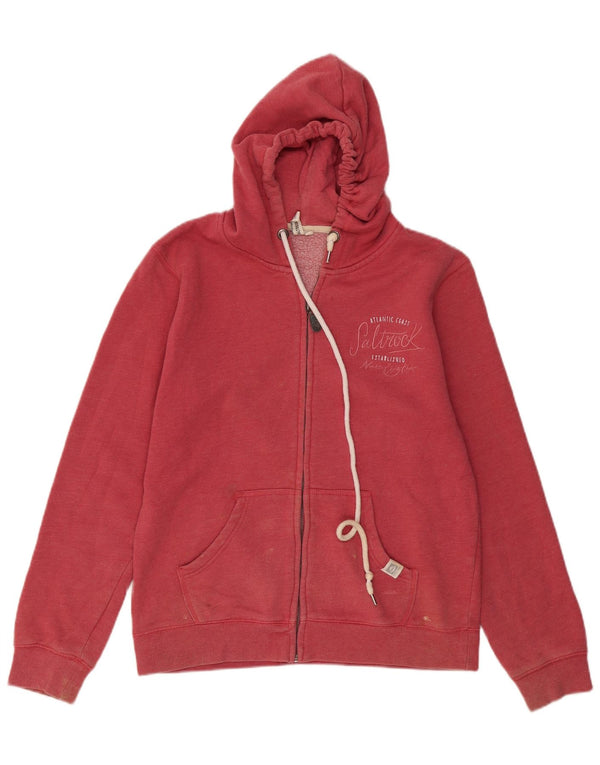 Saltrock Γυναικείο πουλόβερ με κουκούλα με φερμουάρ UK 14 μεγάλο κόκκινο βαμβακερό